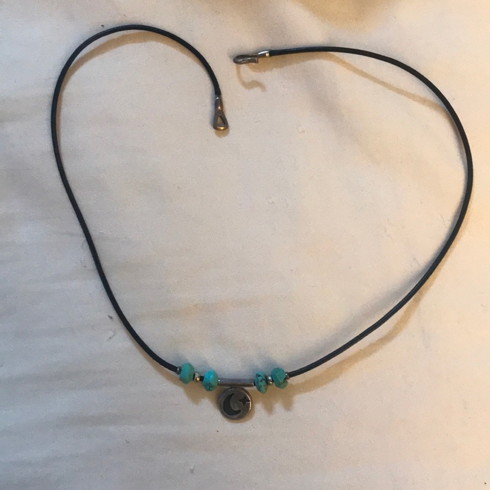 Black moon choker with turquoise detail